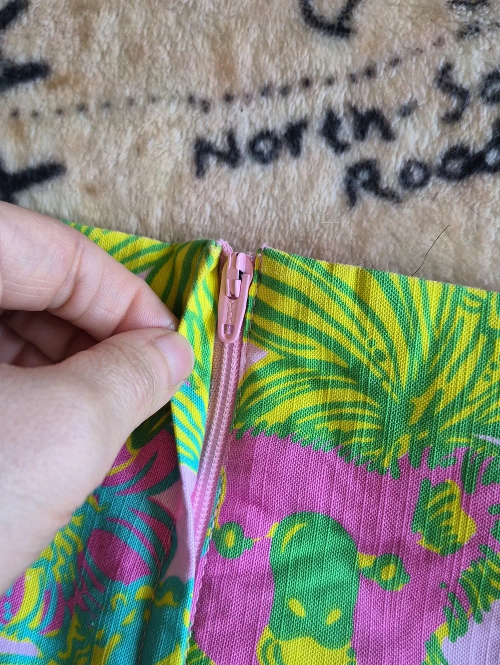 Lilly Pulitzer Originals Koala Print Skirt Size 12 Pink Green Lace Trim